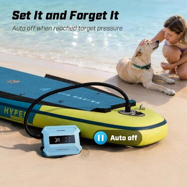 Електричний насос для SUP-дошки Hydrohero, акумуляторний помповий компресор 20 PSI з функцією двоетапного надування та спуску для падлбордів, каяків, човнів та кемпінгових наметів