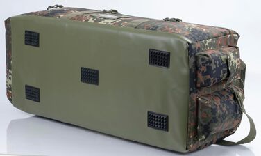 BACKFERRY Велика тактична сумка 80 л у військовому стилі Flecktarn, спортивна дорожня сумка з відстібними рюкзачними лямками
