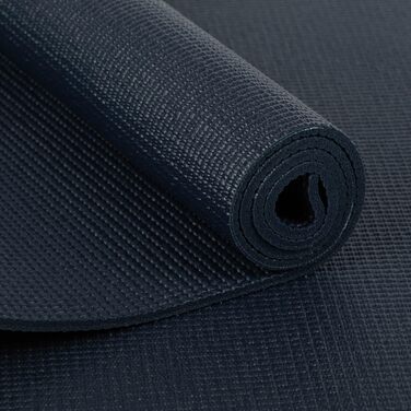 Йога мат Bodhi Leela Collection | Нековзна спортивна мат | Безпечна та миюча мат | PVC мат для йоги, пілатесу та гімнастики Yantra/Alignment, темно-синій