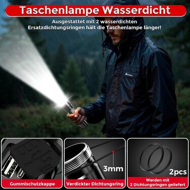 Тактичний ліхтарик Shadowhawk 500000 Lumen з LED, перезарядний, дальність до 1000м, 24г роботи (2 акумулятори), LCD-індикатор заряду, 10.0 Вт, для кемпінгу, туризму, активного відпочинку