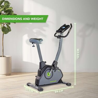 Велотренажер Tunturi Cardio Fit E35 з датчиком пульсу, LCD-дисплеєм та тримачем для планшета — для домашніх тренувань, реабілітації та початківців