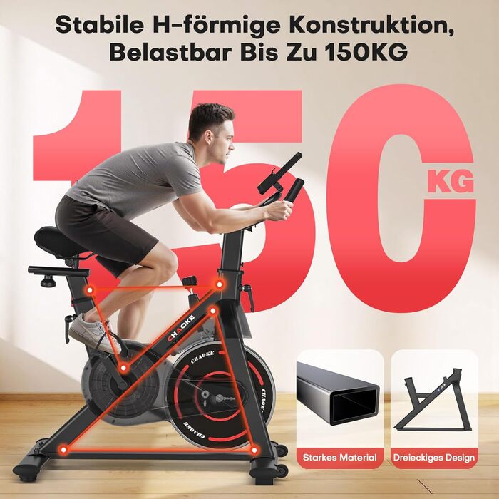 Hometrainer CHAOKE з LCD-монітором: тихе кардіотренування вдома, до 150 кг, чорно-синій