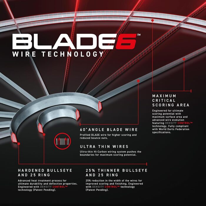 Дартс Winmau Blade 6 Professional: Класичний дротик з захисним кільцем та 2 комплекти дротиків