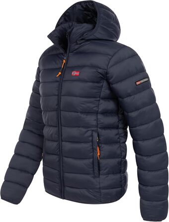 Чоловіча зимова куртка Geographical Norway з капюшоном, тепла, з підкладкою, для активного відпочинку, великий розмір 3XL, темно-синій