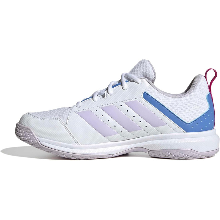 Жіночі кросівки Adidas Ligra 7 Indoor для залу (48 EU, білий, сріблястий, синій)