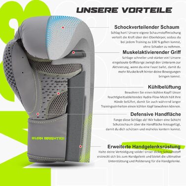 Боксерські рукавички Starpro M33 10oz для потужних ударів, матово-сірі/неоново-зелені, унісекс, для тренувань та боїв