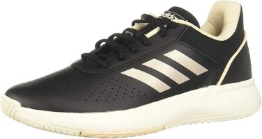 Жіночі фітнес-кеди Adidas Courtsmash, 38 EU, чорний, платина, лайм