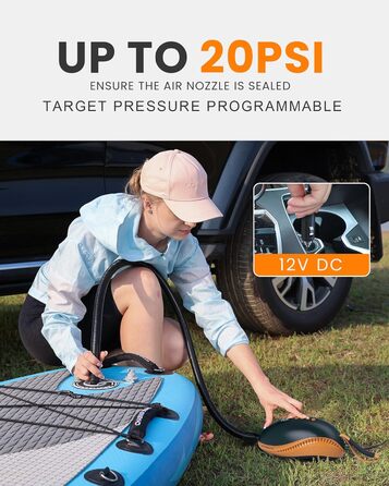 Електричний надувний насос OutdoorMaster Dolphin 20PSI для SUP, човнів та водного спорту (оранжевий)