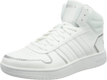 Жіночі баскетбольні кросівки Adidas Hoops 2.0 Mid, 44 EU, білий/сріблястий