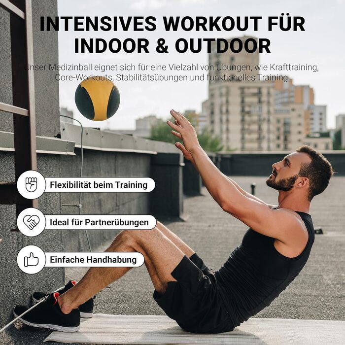 М'яч для фітнесу MSports 1-10 кг - професійний, з постер-інструкцією