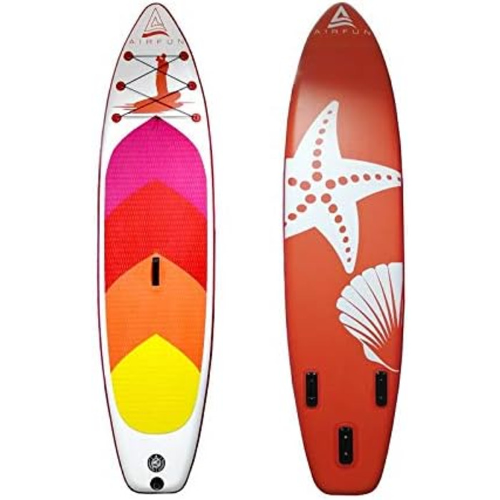 Надувний SUP-борд SENA AIRFUN, 305x76x15 см, 10.0', вантажопідйомність 150 кг, Комплект Stand UP Paddle Board, iSUP, червоний