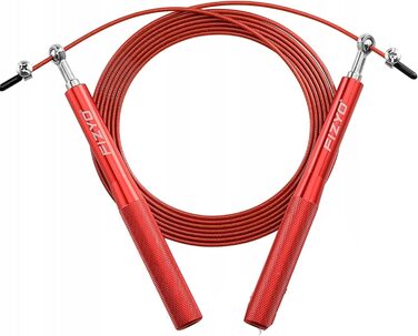 Скакалка Fizyo зі сталі, для швидкого стрибкування, регульований до 330 см, для фітнесу та тренувань (Червоний)