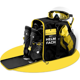 Чохол для лижних черевиків STYNGARD з відділенням для шолома та лижного спорядження, 40 л, модель Zermatt, чорно-білий (чорно-жовтий)