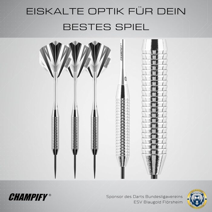 Набір дротиків сталеві 'Nighthawk' 23g - 3 дротики з аксесуарами (білі)