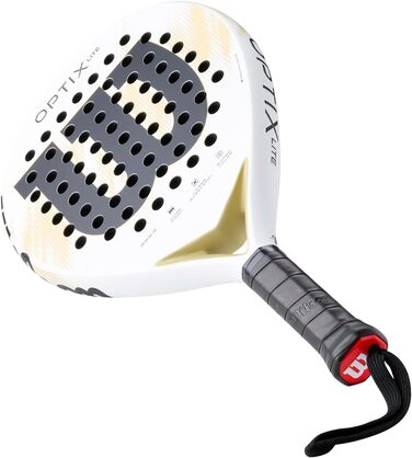 Ракетка для падел Wilson Optix V2 Lite (Біла) - Легка, для початківців, з скловолокном, 45.9x27.6x8.3 см