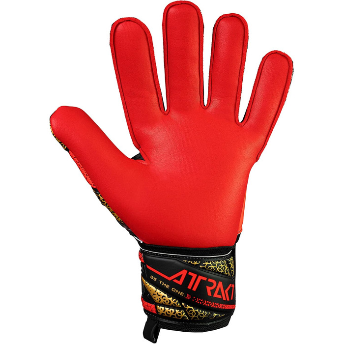 Воротарські рукавички Reusch Attrakt Silver: дихаючі, для чоловіків та жінок, підходять для будь-яких погодних умов та типів покриття поля (чорно-золото-червоні, 8.5)