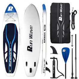Надувна SUP-дошка Runwave SUNSHINE з антиковзаючим покриттям, широкою платформою та комплектом аксесуарів, для підлітків і дорослих початківців