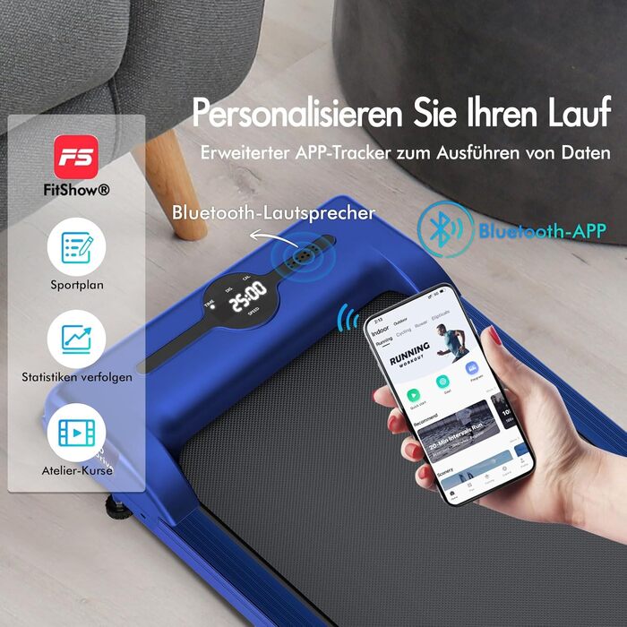 Walkingpad Laufband BLACK LORD SL9 - біговий доріжка, портативна, до 16 км/год, нахил до 9%, LED-дисплей, Bluetooth, для дому та офісу