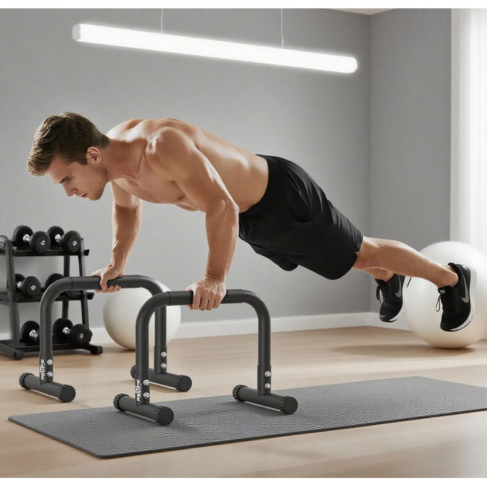 Стенд для віджимань та підтягувань RELIFE - регульована висота, чорний