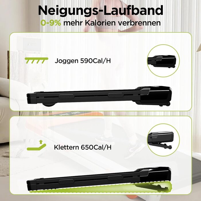 Walking Pad Superun –Бігова доріжка для дому з нахилом, 3.0 PS, з додатком та пультом – до 136 кг, чорний
