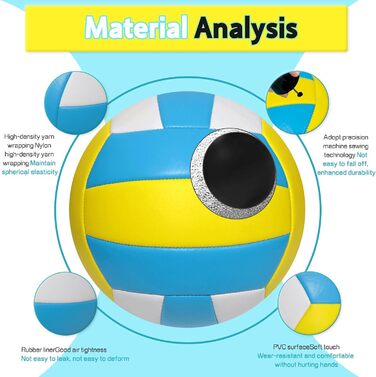 Волейбольний м'яч для пляжу та залу: тренувальний, розмір 5, з рюкзаком та насосом