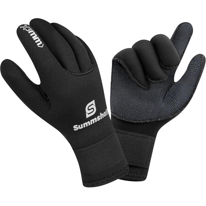 Рукавички з неопрену Sushall для чоловіків, 3 шт. - водолазні рукавички для дайвінгу, серфінгу, снорклінгу (L, чорний)