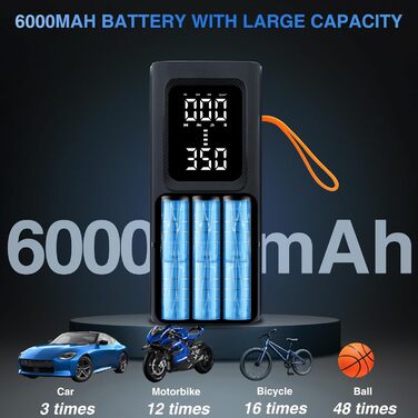 Портативний електричний насос-компресор AAMHHM 150 PSI для велосипедів, мотоциклів, авто і м'ячів, акумуляторний
