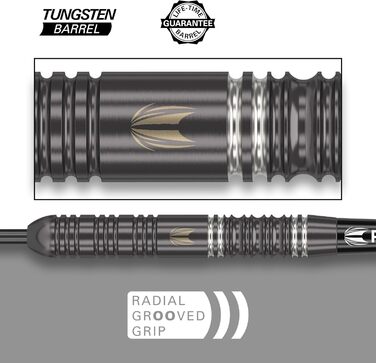 Дарти Target Darts Ares 23g (22/24g) Wolfram: Набір сталевих дротиків з шафтами Pro Grip та оперенням Ultra + гаманець та додаток для рахунку