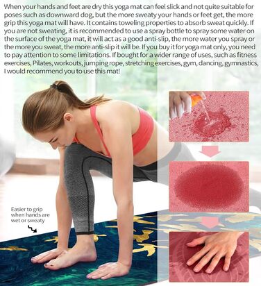 Килимок для йоги LaiEr, неслизький, екологічний, з ручкою для перенесення, товщина 6 мм (183 x 61 см)