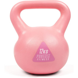 Вінілова гиря Phoenix Fitness, рожева, для дому та спортзалу, різна вага, силові тренування, пілатес