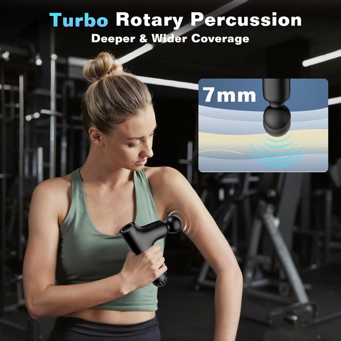 Масажер для м'язів з перкусійною дією (фасціальний пістолет) 3 в 1: для спини, шиї, тіла, з турбо-режимом та подовжувачем
