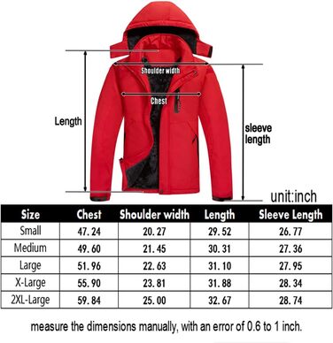 Чоловіча зимова куртка Mountain Ware: вітронепроникна, тепла, з капюшоном. Ідеальна для сноуборду та катання на лижах (XL, Червона)