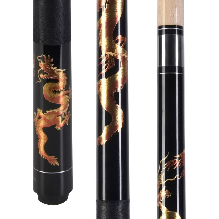 Більярдний кий ASKA Golden Dragon з ірландського льону, 13 мм багатошарова тверда вершина, вага 538 г