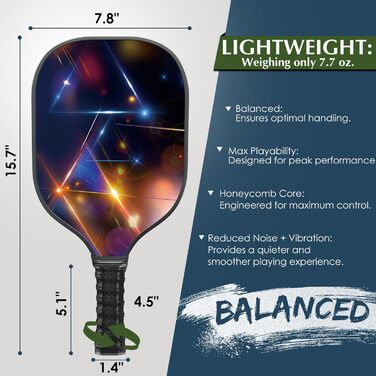 Набір для піклболу Achiou: 2 ракетки з фібергласовою поверхнею, 4 м'ячі (2 outdoor, 2 indoor), сумка Nebula Nexus