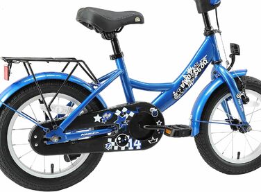 Дитяче велосипед BIKESTAR 14 дюймів для хлопчиків та дівчаток від 4 років | Класичний дизайн | Рожево-білий (блакитний)