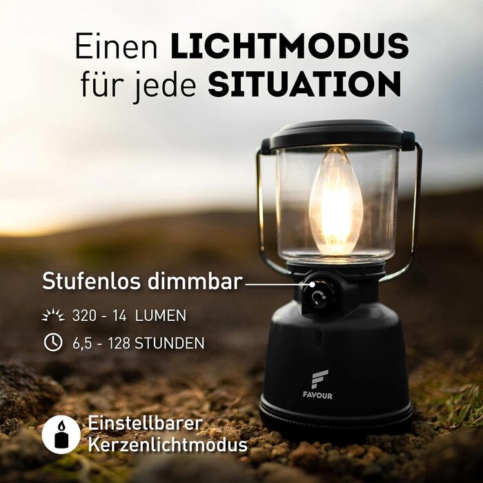 Ретро LED Ліхтар на сонячній батареї для вулиці RETRO L0818 | Чорний, диммування, режим свічки, водонепроникний IP64, для кемпінгу, намету, з акумулятором