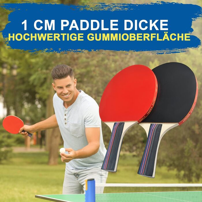 Набір для настільного тенісу SereneLife: 2 ракетки, 3 м'ячі, регульована сітка, сумка, для гри в приміщенні та на вулиці