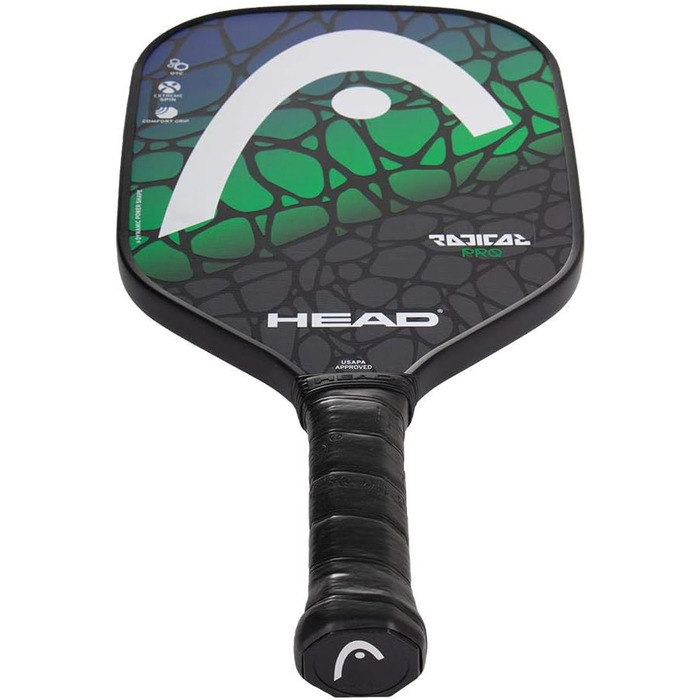 Падл для піклболу Head Radical Pro з текстурованою поверхнею та ячеистим полімерним сердечником, чорний/зелений