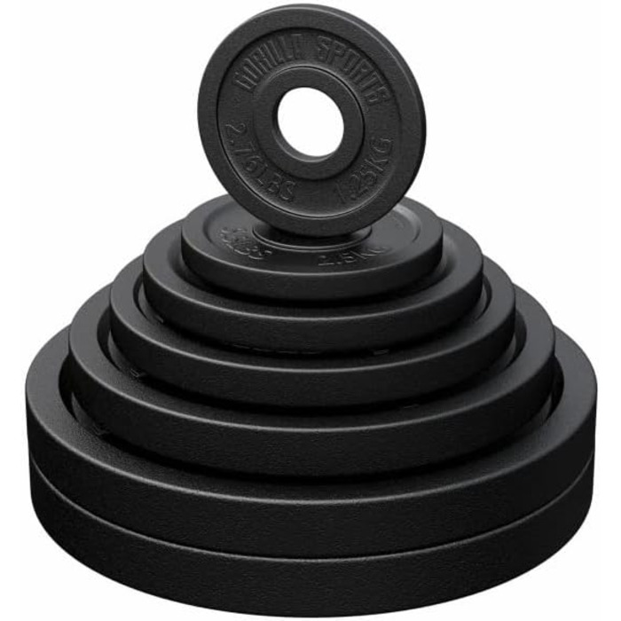 Олімпійські диски для штанги GORILLA SPORTS, чавунні, 1,25-30 кг, 50 мм, набір або окремо
