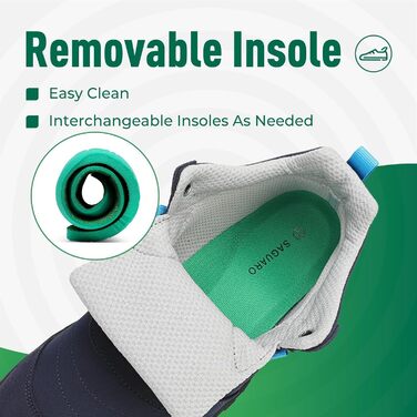 Черевики для ходьби босоногим SAGUARO для чоловіків та жінок, легкі, з нульовим перепадом, розміри EU 36-48 (36 EU, темно-синій)