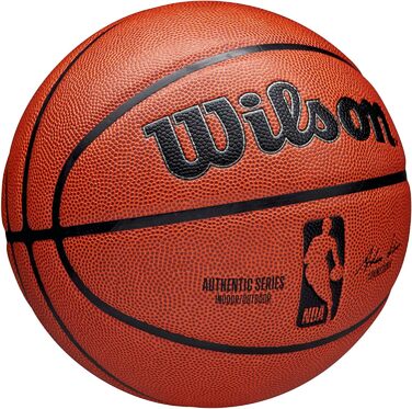 Баскетбольний м'яч Wilson NBA Authentic Series для залу та вулиці, розмір 7, помаранчевий, універсальний