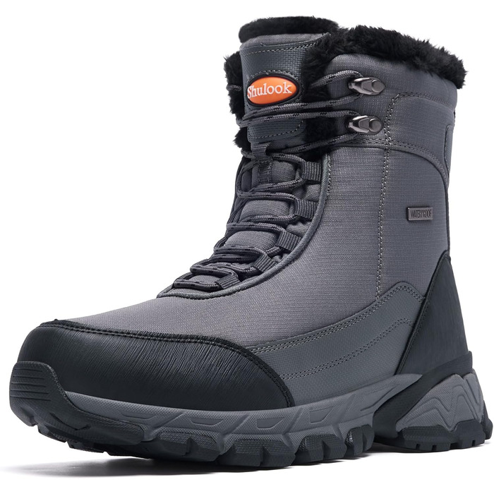 Чоботи зимові чоловічі SHULOOK, водонепроникні, теплі, для снігу, піших прогулянок, роботи, кемпінгу, 42 EU, сірі