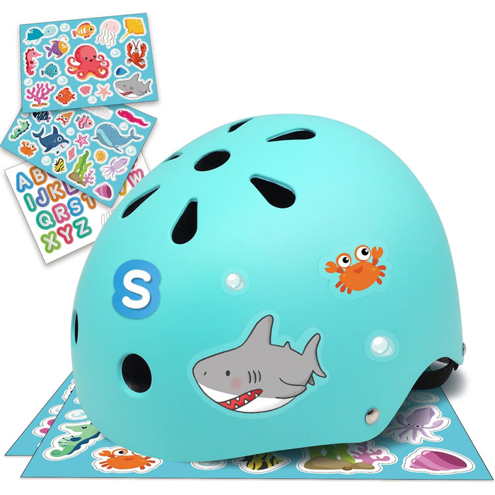Дитячий велосипедний шолом Simply Kids з DIY-наклейками, сертифікований CPSC та CE, для скейтборду, велосипеда, самоката, розміри 46-52/52-58 см, для хлопчиків і дівчаток від 2 років