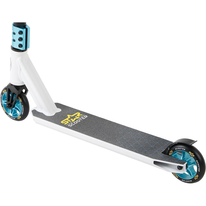 Трюковий самокат STAR SCOOTER Pro Sport 110мм для дітей від 7 років та дорослих, алюмінієвий, HIC, біло-синій