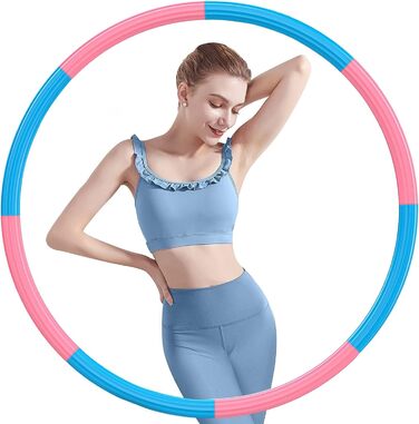 Hula Hoop NEEMOSI розбірний для фітнесу (сталь, піна) - рожево-блакитний, 1.2 кг