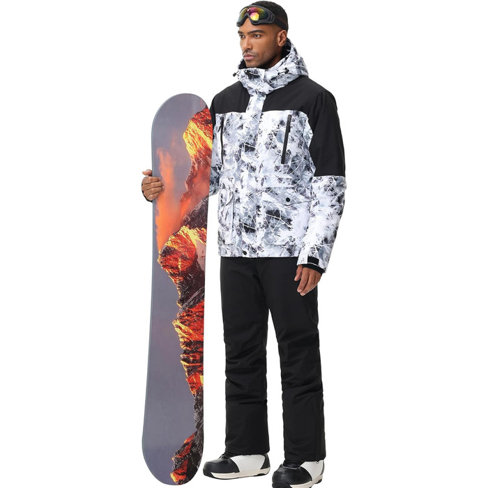 Чоловіча лижна куртка та штани, чорні. Висока щільність вітрозахисту та водонепроникність.