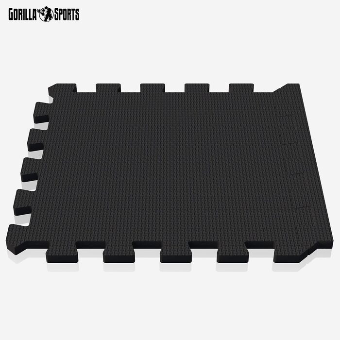 GORILLA SPORTS Захисний килимок для підлоги, набір 18 шт., 30x30 см, EVA, не ковзає, різні кольори – підлоговий фітнес-килимок, пазлова спортивна мат, підкладка під тренажери