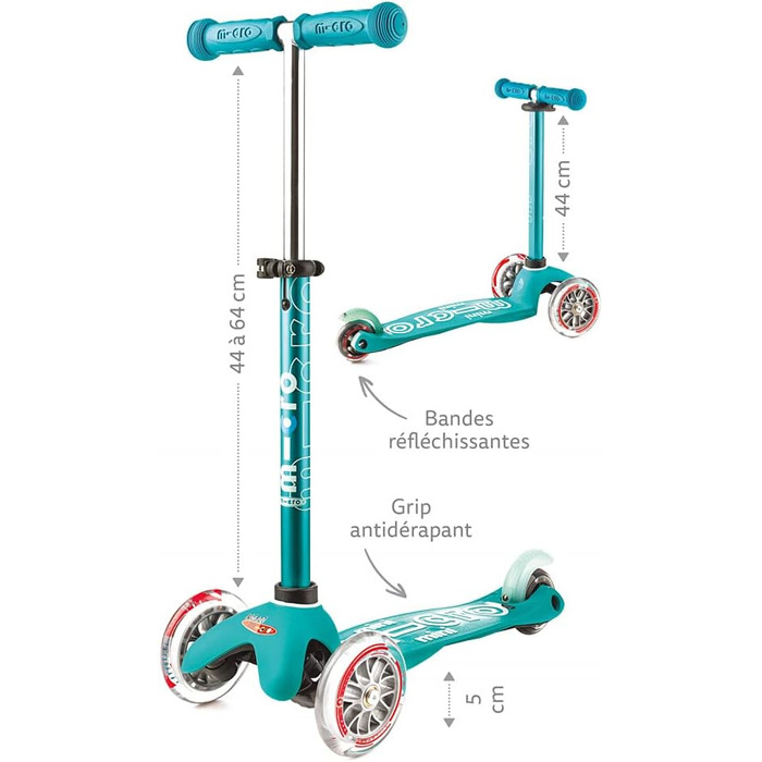 Дитячий самокат Micro Mobility Mini Micro Deluxe, бірюзовий, 85 см