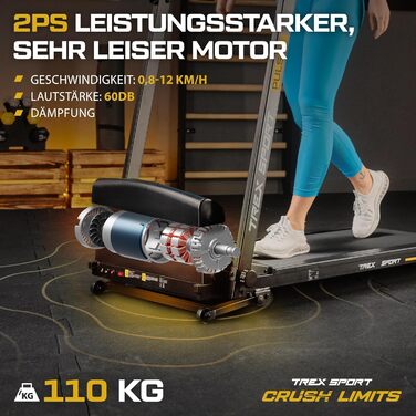 Електричний біговий тренажер TREX SPORT TX-500TM PULSO: складний, до 12 км/год, LCD-дисплей, 2 PS, 12 програм