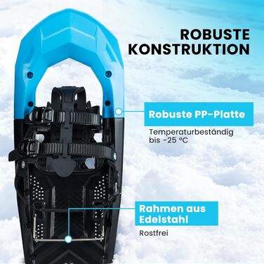 Снігоступи COSTWAY з підйомником, 35-45 розмір, до 90 кг, комплект з трекінговими палками та сумкою (синій, 63 см)